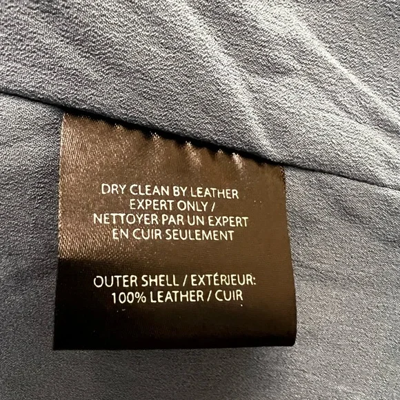 LAMARQUE Donna Blue Leather Moto Biker Jacket size Medium - Picture 10 of 11